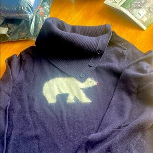 Talbots Navy Sweater with Polar Bear Design